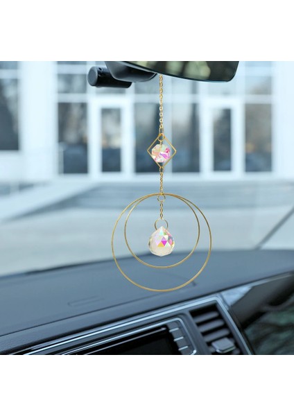 No.21 Tarzı Çakra Kristal Güneş Yakalayıcı Kolye Topu Demir Yüzük Kristal Prizmalar Asılı Gökkuşağı Chaser Avize Dekor Pencere Kolye Ev Için (Yurt Dışından)