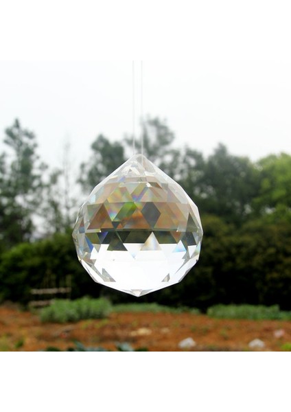 40MM 1 Adet Stil 5 Adet Kristal Prizma Yönlü Top Avize Işık Parçası G Suncatcher Doğal Taş Kolye Ev Otel Düğün Dekor Heykelcik (Yurt Dışından)