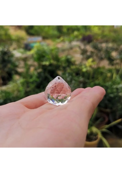 40MM 1 Adet Stil 5 Adet Kristal Prizma Yönlü Top Avize Işık Parçası G Suncatcher Doğal Taş Kolye Ev Otel Düğün Dekor Heykelcik (Yurt Dışından)
