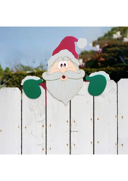 C Stili Büyüleyici Noel Röntgenci Noel Baba Bahçe Çiti Ev Dekorasyonu Noel Baba'nın Elk'inde Peeks Park Çitleri Için Süsler Asma (Yurt Dışından) fiyatları