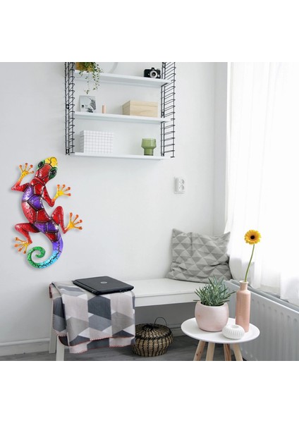 Ben Stil Asılı Duvar Balkon Duvar Resmi Arka Plan Dekorasyon Gecko Heykelcik - Kertenkele Heykeller Açık Metal Asılı Gecko Duvar Sanatı (Yurt Dışından)
