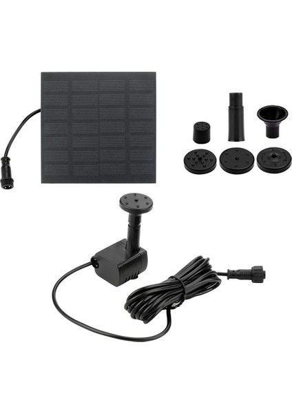 Siyah Stil Güneş Çeşmesi Pompa Su Çeşmesi Kuş Banyosu Gölet Havuz Göleti Açık Yüzme Havuzu Veranda Bahçe Dekorasyonu Için 6 Nozullu (Yurt Dışından)