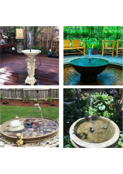 Siyah Stil Güneş Çeşmesi Pompa Su Çeşmesi Kuş Banyosu Gölet Havuz Göleti Açık Yüzme Havuzu Veranda Bahçe Dekorasyonu Için 6 Nozullu (Yurt Dışından) modelleri