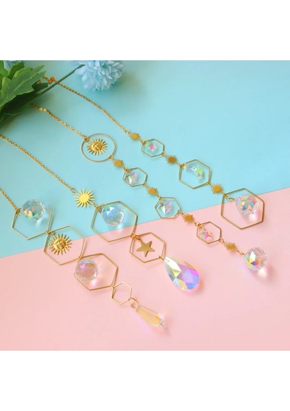 P Stili Kristal Rüzgar Çanı Altıgen Elmas Prizmalar Güneş Yakalayıcılar Kolye Rüya Yakalayıcı Açık Kapalı Bahçe Rüzgar Çanları Için Asılı Damla (Yurt Dışından)