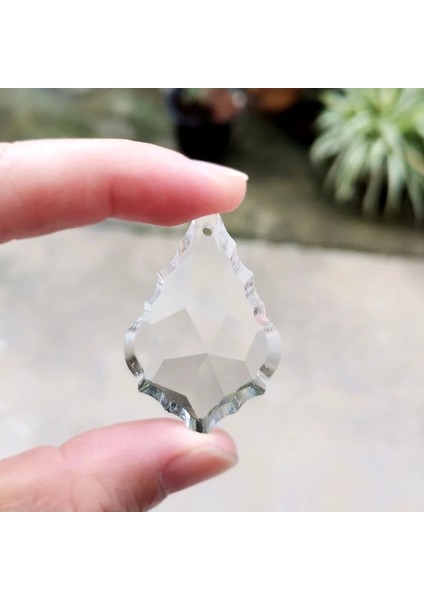 Akçaağaç Yaprağı Stili 38MM 5 Adet mm Kristal Suncatcher Avize Prizma Parçaları Temizle Asılı Kolye Ev Düğün Pencere Noel Dekor Heykelcik Zanaat (Yurt Dışından)
