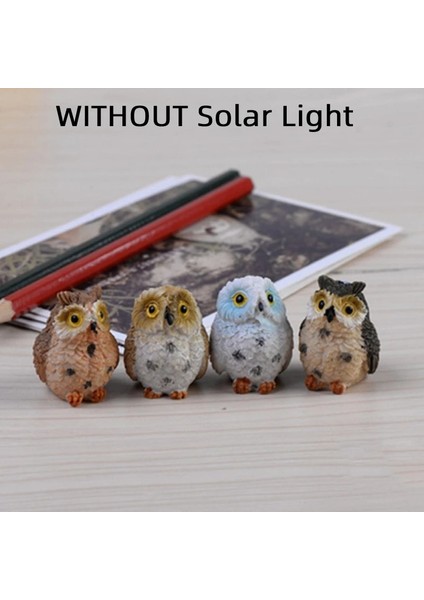 Koyu Gri Tarzı Açık Solar Lamba Baykuş Güneş Enerjili Işık, Kuş Haşere Kontrolü Için Taş Baykuş Korkuluk Bahçe Avlu Dekorasyonu (Yurt Dışından)