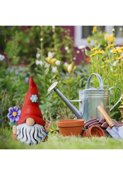 E Stili 1 Adet Bahçe Gnome Heykeli Gnome Açık Karşılama Işareti El-Boyalı ve Özel Kaplama Hava Koşullarına Dayanıklı Güneşten Korunma Açık Dekor (Yurt Dışından)