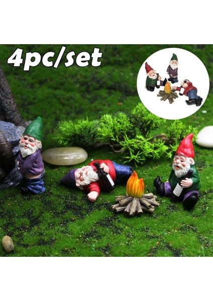D 01 1 Adet Tarzı 4 Adet Peri Sarhoş Bahçe Cüceleri Figürler Minyatür Reçine Bahçe Peyzaj Mini Cüce Şenlik Ateşi Heykelleri Süsler Çim Dekorasyon (Yurt Dışından)