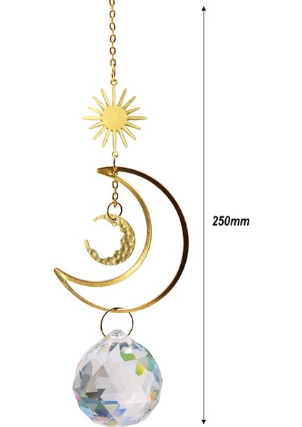 Ay Güneş 01 Stili Kristal Rüzgar Çanları Yıldız Ay Güneş Sanat Kolye Kristal Asılı Dıy El Yapımı Açık Bahçe Pencere Düğün Odası Ev Dekorasyonu (Yurt Dışından)