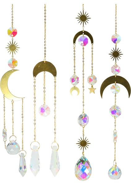 M Tarzı 1 Adet Ay Yüzük Gökkuşağı Kristal Suncatcher Asılı Prizma Süs Kolye Ev Bahçe Dekor Araba Dekor Kristal Rüzgar Çan Kolye (Yurt Dışından) fiyatları