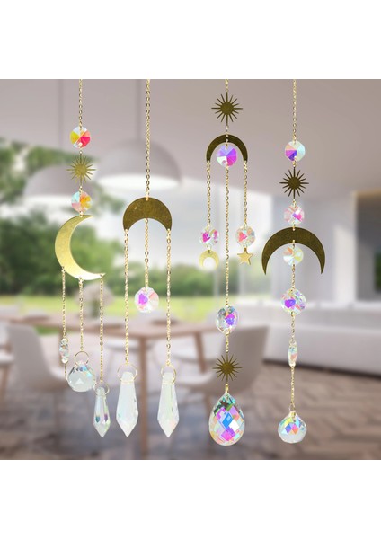 M Tarzı 1 Adet Ay Yüzük Gökkuşağı Kristal Suncatcher Asılı Prizma Süs Kolye Ev Bahçe Dekor Araba Dekor Kristal Rüzgar Çan Kolye (Yurt Dışından) indirimleri