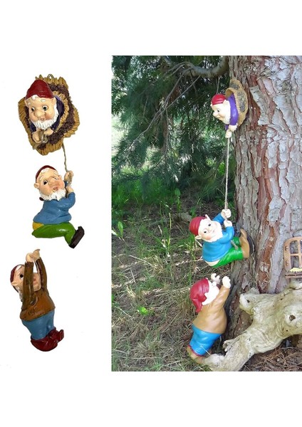 F Stili Tırmanma Cüce Heykel Gnome Sanat Heykelleri Toplama Reçine Bahçe Ev Süsleme El Sanatları Bahçe Süsleri Ev Delik Heykeli (Yurt Dışından)
