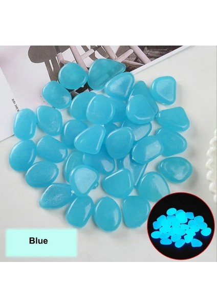 Mavi Stil 50 Parça Adet Karanlıkta Glow Bahçe Kayaları Dekor Çakıl Taşları Yardlar Için Çimler Yürüyüş Yolları Bahçe Araba Yolu Bitkiler Dıy Aydınlık Taşlar (Yurt Dışından)