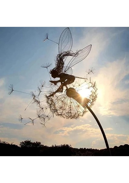 Bir Stil Yazın Pixies Peri Bahçe Heykeller Kazık Periler ve Karahindiba Birlikte Dans Eder Manzara Metal Minyatür Heykelcik Çim Dekoratif (Yurt Dışından) modelleri