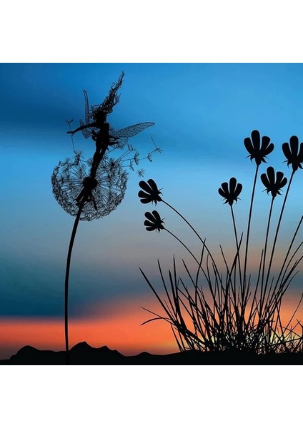 Bir Stil Yazın Pixies Peri Bahçe Heykeller Kazık Periler ve Karahindiba Birlikte Dans Eder Manzara Metal Minyatür Heykelcik Çim Dekoratif (Yurt Dışından) indirimleri