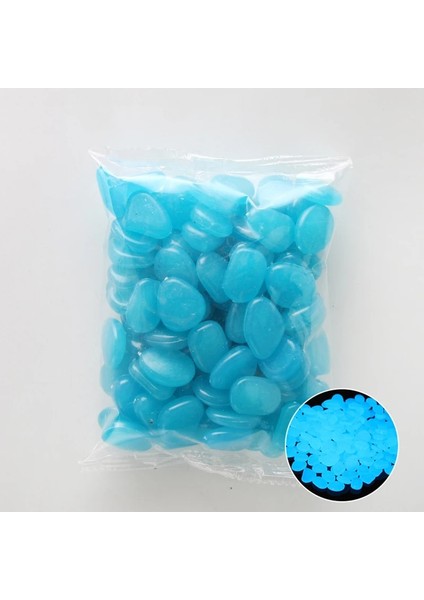 Lacivert Tarzı 100 Adet x Bahçe Karanlık Taşlarda Glow Parlak Çakıllı Kayalar Taşlar Dekoratif Ev Çim Açık Balık Tankı Aydınlık Dekor (Yurt Dışından)