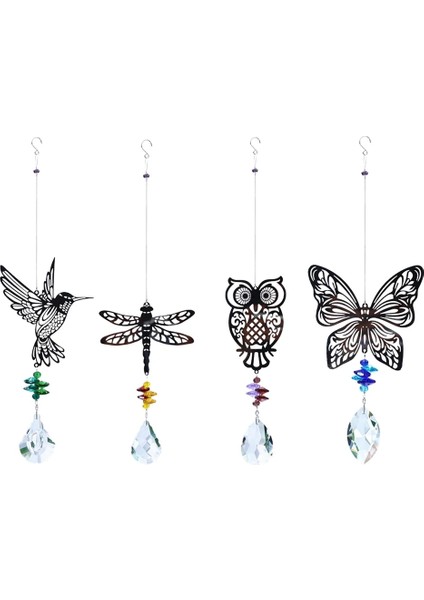 Kelebek Tarzı Kristal Güneş Prizmalar Cam Avize Güneş Sinek Kuşu Baykuş Rüzgar Çanları Gökkuşağı Chaser Asılı Yakalayıcı Perde Kolye Dekorasyon (Yurt Dışından) fiyatları