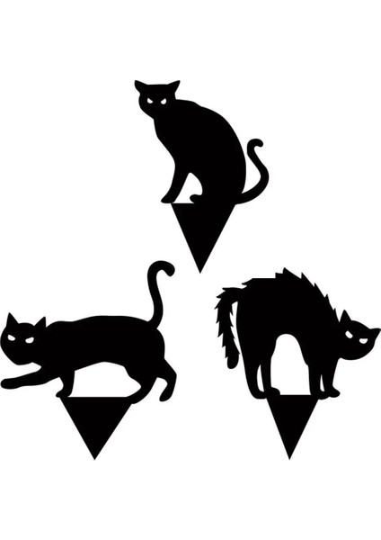 L Tarzı Cadılar Bayramı Sahne Siyah Kedi Siluet Cadılar Bayramı Yard Işareti Çim Bahisler Terör Parti Malzemeleri Ilginç Cadılar Bayramı Dekorasyon (Yurt Dışından)