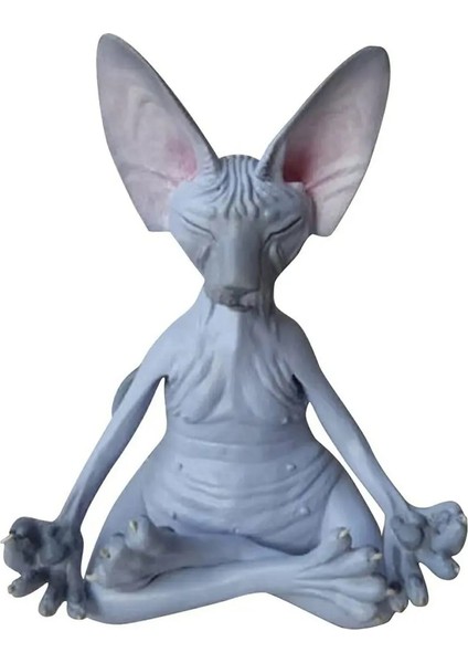 Tip 2 Stili Yeni Kedi Heykelcik Sphynx Meditasyon Heykeli Yoga Hayvan Kedi Meditasyon Sanat Heykel Mikro Dekorasyon Bahçe Ev Ofis Süsleme (Yurt Dışından)