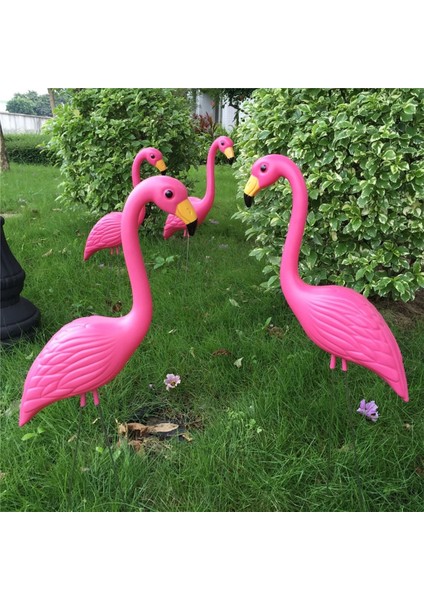Yukarıya Bakma Stili 3 Çeşit Pembe Plastik Gerçekçi Sevimli Flamingo Yard Bahçe Çim Balkon Dekorasyonu Gerçekçi Hayvan Süsleri (Yurt Dışından)