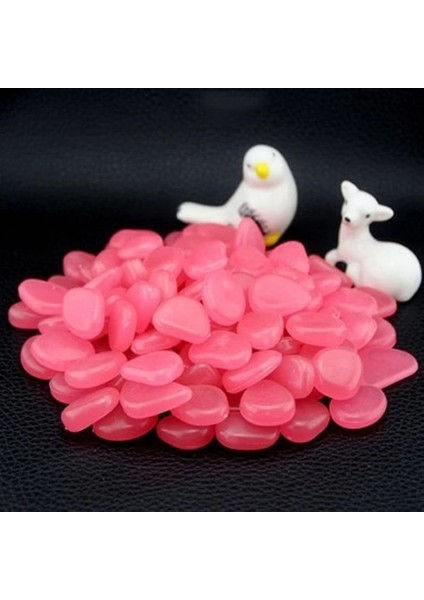 Pembe Tarzı 50 Parça Adet Karanlıkta Parlayan Taşlar Parlayan Taşlar Floresan Parlak Çakıllar Akvaryum Bahçe Dekorasyonu Için Aydınlık Taşlar (Yurt Dışından)