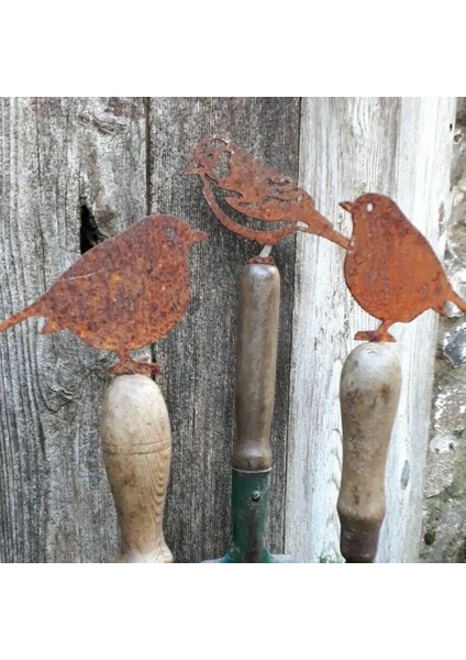 Büyük Kuş Tarzı Paslı Metal Kuş Siluetleri Bahçe Çit Dekoru Ağaçkakan Robin Çelik Ülke Yard Sanat Açık Havada Bahçe Dekorasyon Metal Kuş (Yurt Dışından) indirimleri