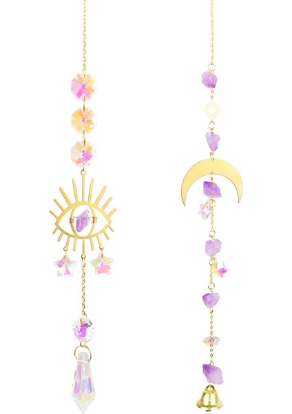 No.14 Tarzı Asılı Kristal Rüzgar Çanı Yıldız El Sanatları Güneş Işığı Yakalayıcı Pencere Araba Ay Çan Kolye Gökkuşağı Üreticisi Ev Bahçe Duvar Rüzgar Çanı (Yurt Dışından) fırsatları