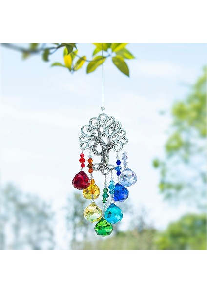 Renk 5 Tarzı H & D 7 Stilleri Çakra Hayat Ağacı Suncatcher Gökkuşağı Yapıcı Kristal Prizmalar Damlalar Pencere Asılı Kolye Güneş Chaser Ev Dekor Için (Yurt Dışından) indirimleri