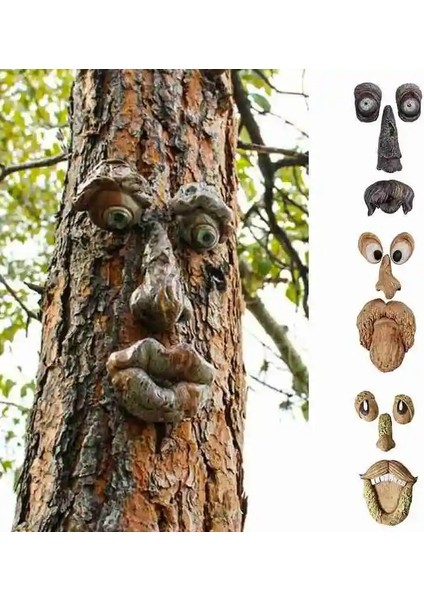 Bir Stil Yaşlı Adam Ağaç Kucaklayan Bahçe Sanatı Açık Hava Ağacı Komik Kabuk Yüz Ağacı Garip Yüz Özellikleri Paskalya Yaratıcı Sahne Bahçe Dekorasyonu (Yurt Dışından) modelleri