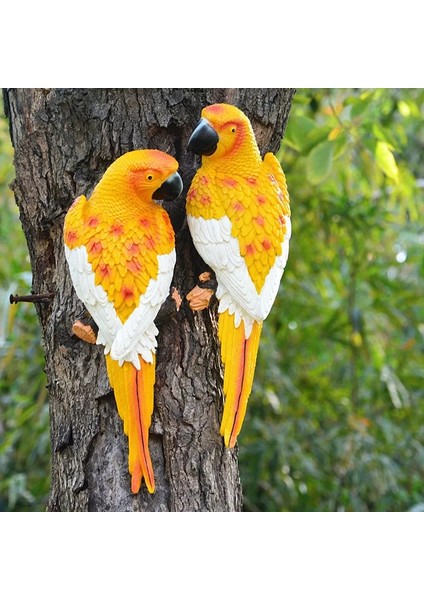 Mavi-Sağ Stili Reçine Papağan Heykeli Duvara Monte Dıy Açık Bahçe Ağacı Dekorasyon Hayvan Heykel Ev Ofis Bahçe Dekor Süsleme (Yurt Dışından) fiyatları