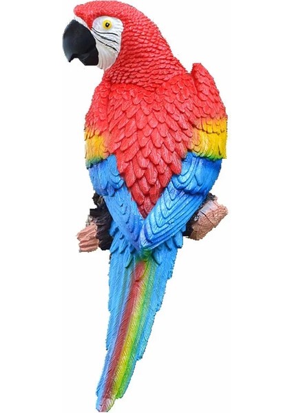 Mavi-Sağ Stili Reçine Papağan Heykeli Duvara Monte Dıy Açık Bahçe Ağacı Dekorasyon Hayvan Heykel Ev Ofis Bahçe Dekor Süsleme (Yurt Dışından) modelleri