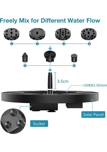 12 Adet Lotus Yaprağı Stili Yüzer Güneş Çeşmesi Bahçe Şelale Çeşmesi Havuz Gölet Kuş Banyosu Güneş Paneli Elektrikli Çeşme Su Pompası Bahçe Dekorasyonu (Yurt Dışından)