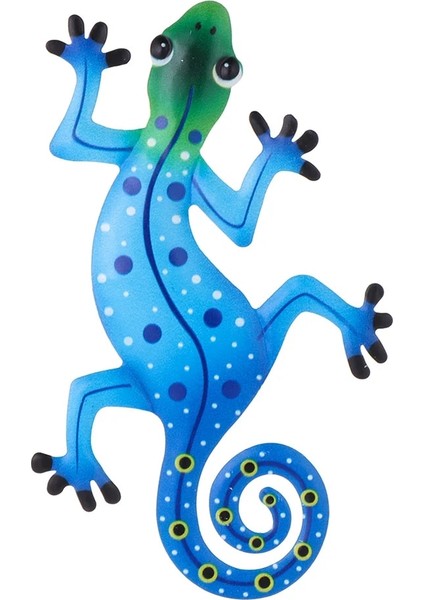 Bir Stil 1 Adet Renkli Asılı Metal Gecko Duvar Dekoru Sanat Zanaat Heykeller Bahçe Arka Bahçe Oturma Odası Yatak Odası Kapalı Açık Dekor (Yurt Dışından)