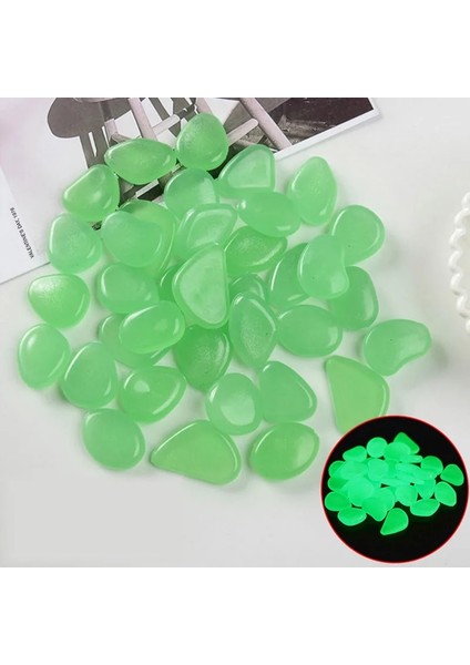 Yeşil Stil 100 Parça Ack Glow Pebbleot Satışı Taşlar Ev Balık Tankı Bahçe Dekorasyonu Aydınlık Karanlıkta Parlayan Aksesuar Hediye Için (Yurt Dışından)