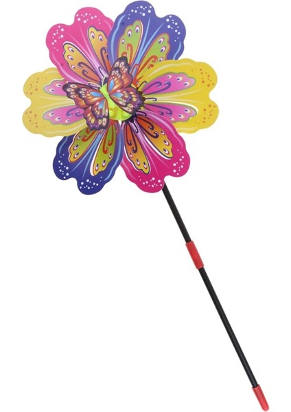 3D Kelebek Renkli Yel Değirmeni Rüzgar Whirligig Yard Bahçe Dekor Çocuk Oyuncak (Yurt Dışından)