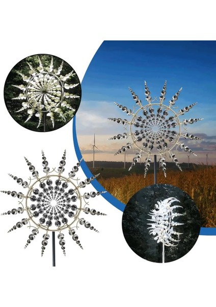 B-31.5cm Tarzı Eşsiz ve Büyülü Metal Yel Değirmeni Açık Rüzgarlar Rüzgar Yakalayıcılar Yard Veranda Çim Bahçe Dekorasyon Dekoratif Kazıklar (Yurt Dışından) fiyatları