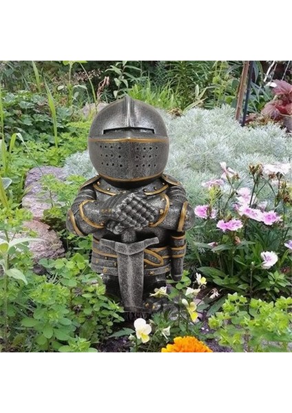 Ayakta Koruma Stili 15CM Şövalye Gnome Muhafız Ortaçağ Kılıç Savaşçı Reçine Süsler Cüce Asker Ev Yard Dekorasyon Masaüstü Süsler Bahçe Heykeli (Yurt Dışından)