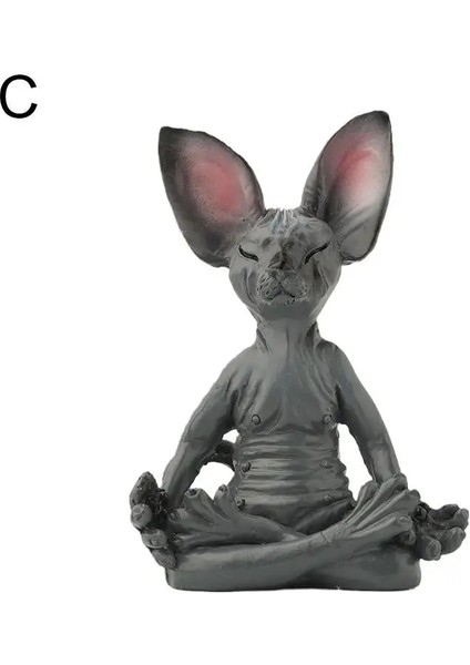 C Stili Kaprisli Buda Kedi Heykelcik Meditasyon Yoga Mutlu Kedi Duvar Süsü Heykeller Açık Bahçe Küçük Keşiş Heykelleri Figürler (Yurt Dışından)