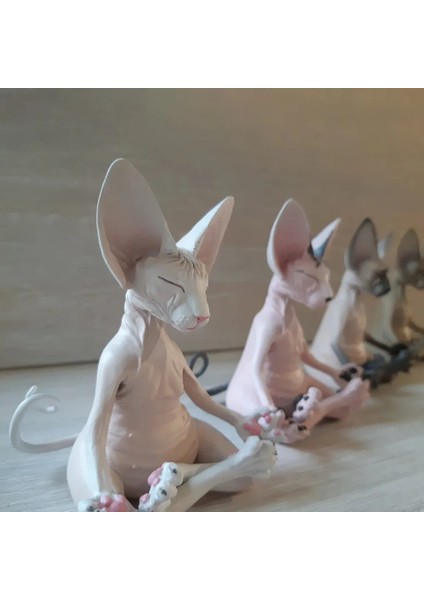 E Stili 8cm Meditasyon Kedisi Kaprisli Buda Sphynx Kedi Heykelcik Meditasyon Yoga Mutlu Kedi Duvar Süsü Heykeller Açık Bahçe Heykelleri Figürler Déco Jardin (Yurt Dışından)
