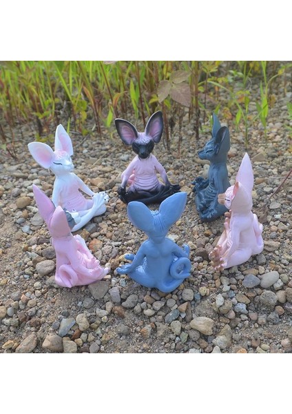 E Stili 8cm Meditasyon Kedisi Kaprisli Buda Sphynx Kedi Heykelcik Meditasyon Yoga Mutlu Kedi Duvar Süsü Heykeller Açık Bahçe Heykelleri Figürler Déco Jardin (Yurt Dışından)