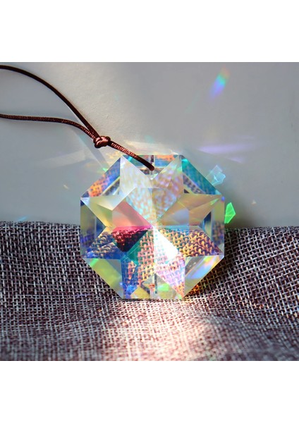 65 mm Sekizgen Stili Asılı Kristaller Prizma Gökkuşağı Üreticisi Avize Kristal Kolye Damlalar Dıy Süsleme El Sanatları Ev Düğün Dekor (Yurt Dışından)