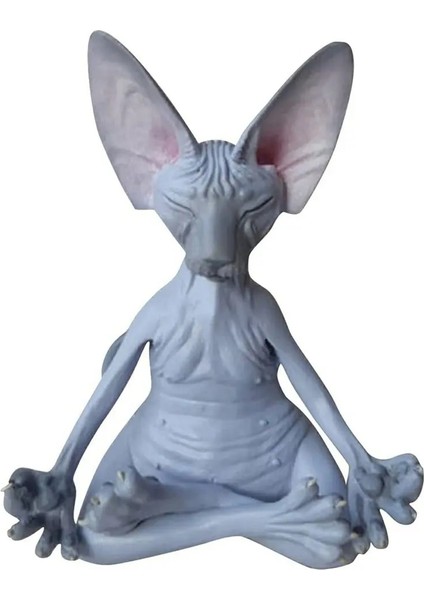 Tip 2 Stili Kaprisli Buda Kedi Witx Rahat Meditasyon Kedi Sanat Heykeli Tahsil Figürler Ev Ofis Açık Bahçe Heykelleri (Yurt Dışından)