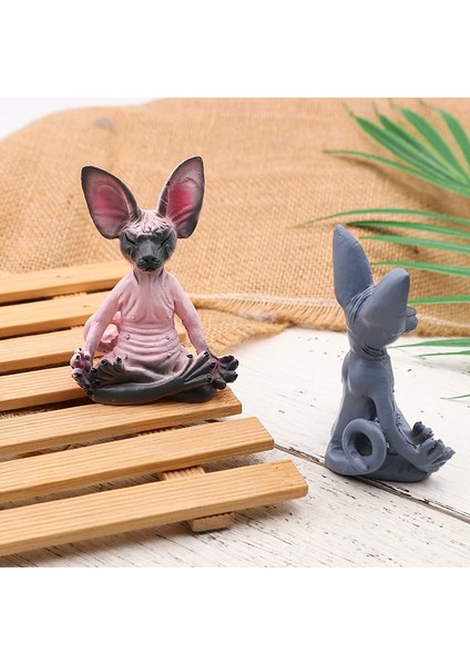 E Stili 8cm Meditasyon Kedisi x Kaprisli Buda Kedi Heykelcik x Meditasyon Kedi Meditasyon Sanat Heykeller Açık Bahçe Heykelleri Figürinler Статуэтки (Yurt Dışından)