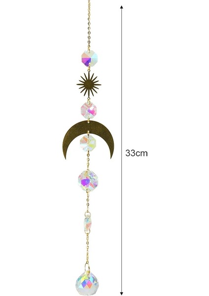 R 330MM Stili Çakra Kristal Avize Gökkuşağı Prizma Rüzgar Çanları Kolye Gökkuşağı Yapıcı Asılı Çakra Çağlayan (Yurt Dışından)