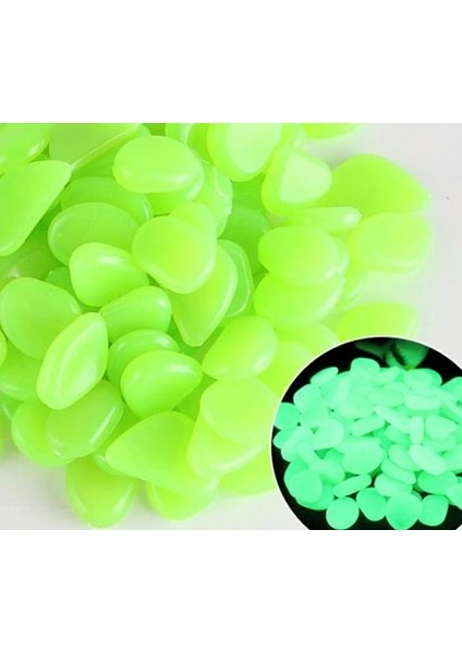 Açık Yeşil Tarzı 50 Parça Adet Karanlıkta Glow Bahçe Çakıllar Işıklı Taşlar Yürüyüş Yolları Bahçe Yolu Veranda Çim Bahçe Yard Dekor Aksesuarlar (Yurt Dışından)