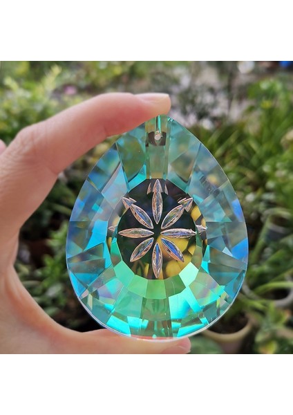 Ab Renk Stili 76MM 76MM Kristal Suncatcher Gökkuşağı Avize Prizma Parçaları Asılı Kolye Ev Dıy Düğün Pencere Dekorasyon Heykelcik Süsleme (Yurt Dışından)