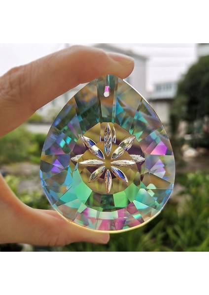 Ab Renk Stili 76MM 76MM Kristal Suncatcher Gökkuşağı Avize Prizma Parçaları Asılı Kolye Ev Dıy Düğün Pencere Dekorasyon Heykelcik Süsleme (Yurt Dışından) indirimleri