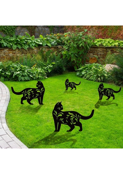 No.11 Stili Oymalı Simülasyon Siyah Kedi Köpekler Ekleme Kartı Bahçe Sanatı Süsleme Akrilik Kedi Siluet Kazık Heykel Açık Bahçe Dekoru (Yurt Dışından) fiyatları