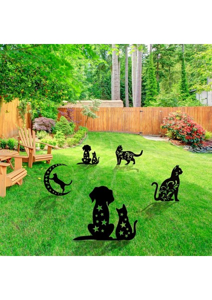 No.11 Stili Oymalı Simülasyon Siyah Kedi Köpekler Ekleme Kartı Bahçe Sanatı Süsleme Akrilik Kedi Siluet Kazık Heykel Açık Bahçe Dekoru (Yurt Dışından) fırsatları