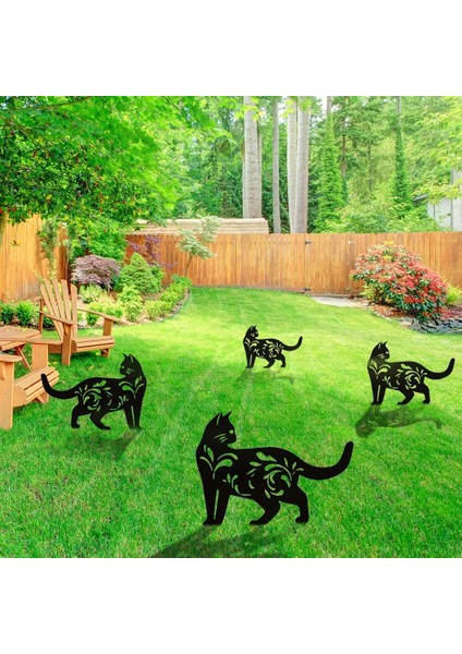 No.11 Stili Oymalı Simülasyon Siyah Kedi Köpekler Ekleme Kartı Bahçe Sanatı Süsleme Akrilik Kedi Siluet Kazık Heykel Açık Bahçe Dekoru (Yurt Dışından) indirimleri